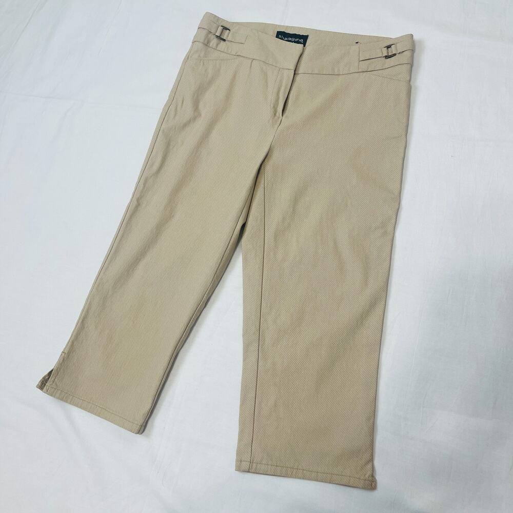 Women's Midrise Crop Capri Pants Casual & Comfortable Style Beige Size 6